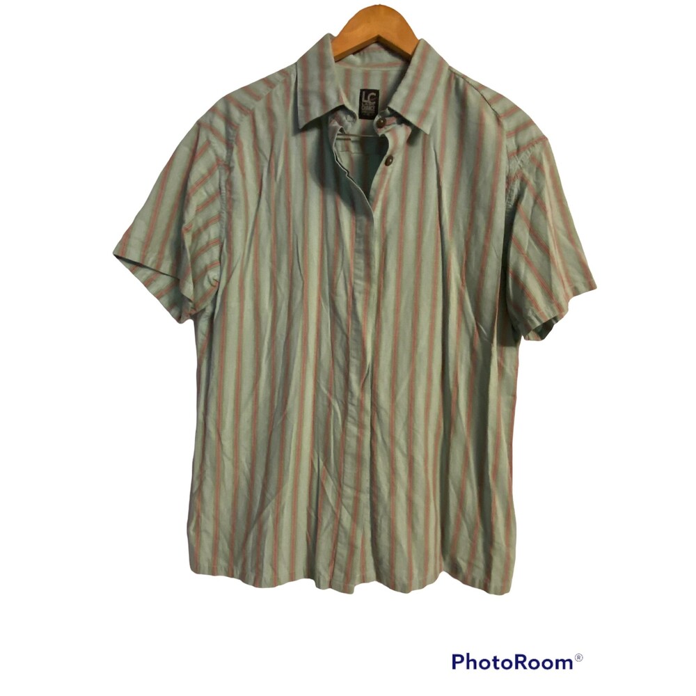 Last Chance Women's Striped Short Sleeve Shirt XL
